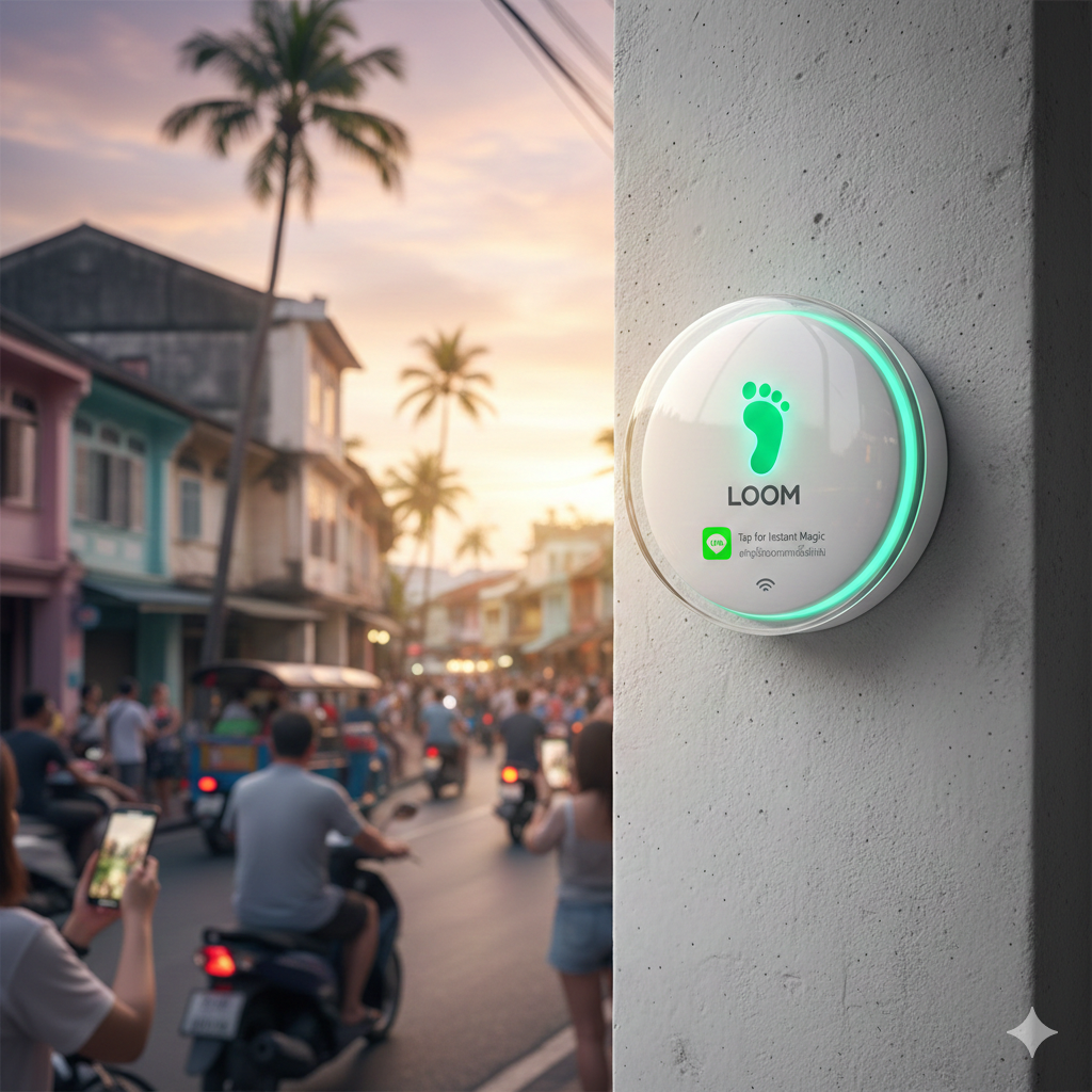 Loom beacon device installed in a Thai street environment