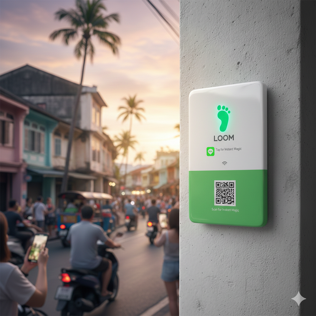 Loom smart plate shown as a real-world merchant touchpoint